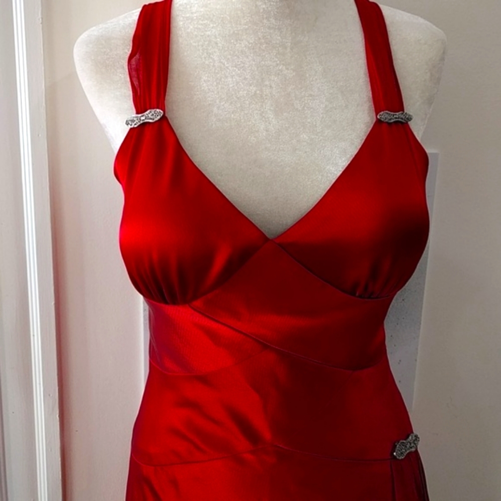 RARE NEW Jones New York Red Silk Poly Blend Dress - with tag! - Picture 5 of 9